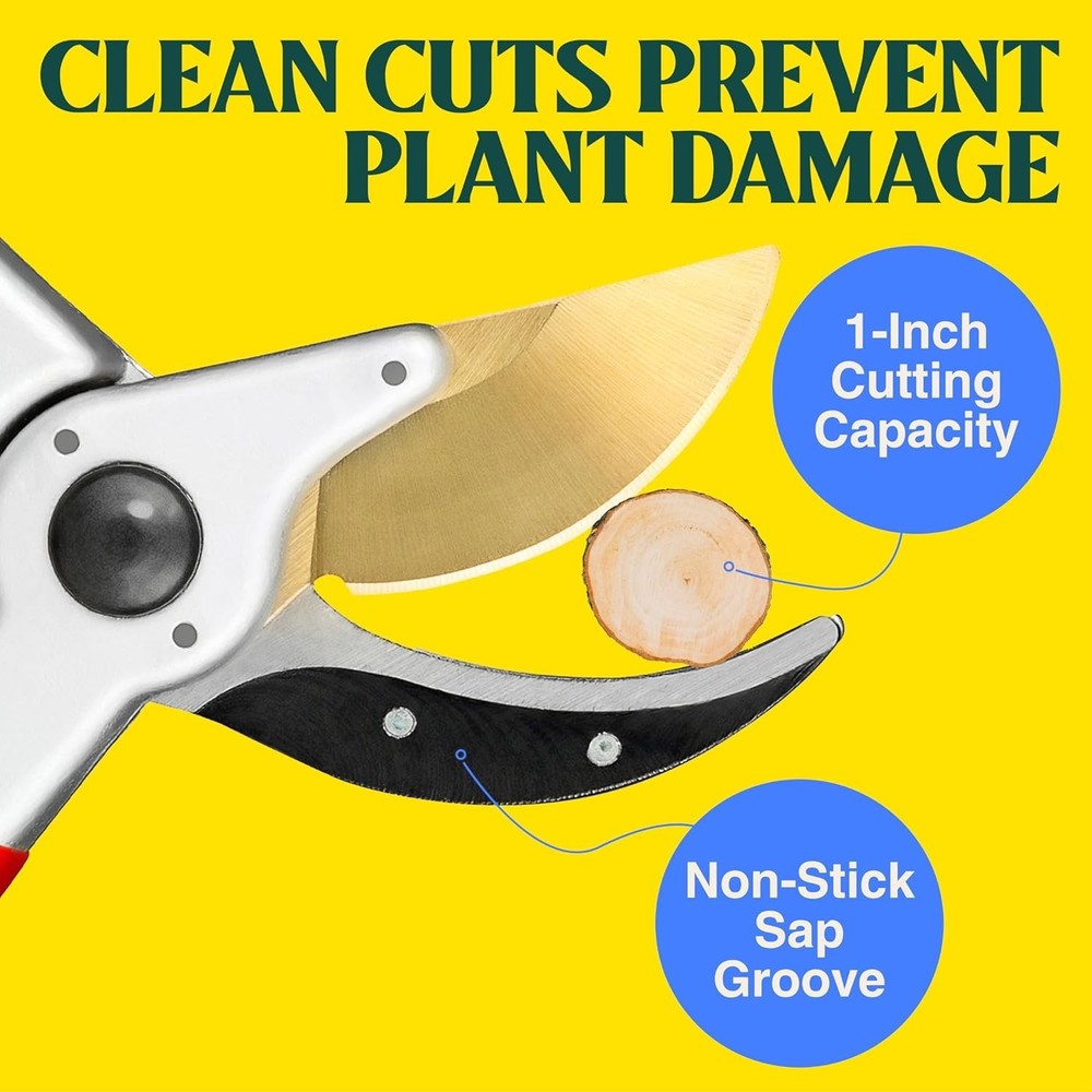 ClassicPRO 8.5" Professional Titanium Bypass Pruning Shears - Use As Pruners...