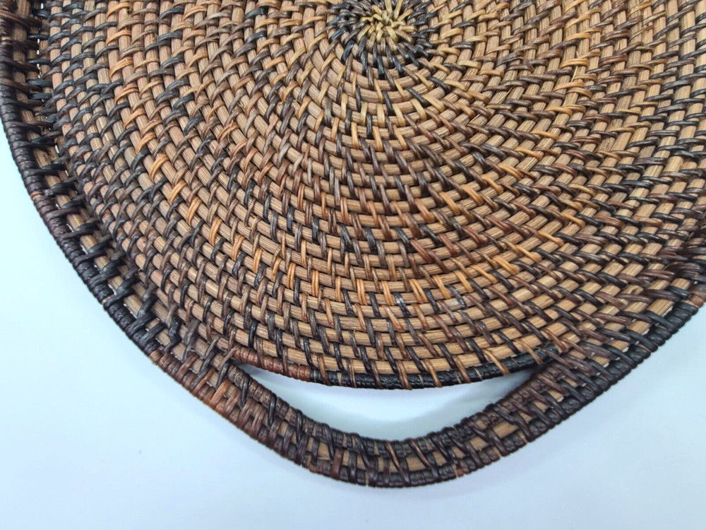 Woven Basket Platter Round with Handles Wall Table Decor Unique