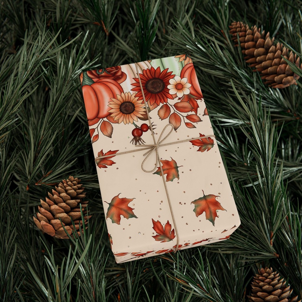 Autumn Fall Pumpkin Wrapping Papers