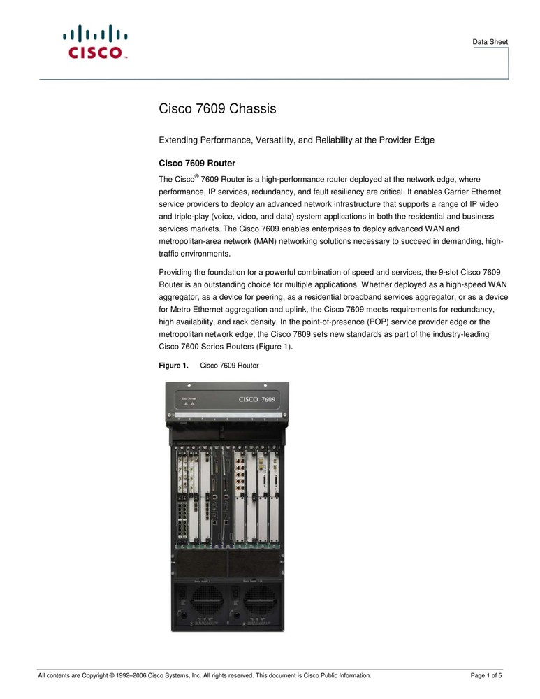 Cisco 7609 Chassis - USED in Good Working Condition
