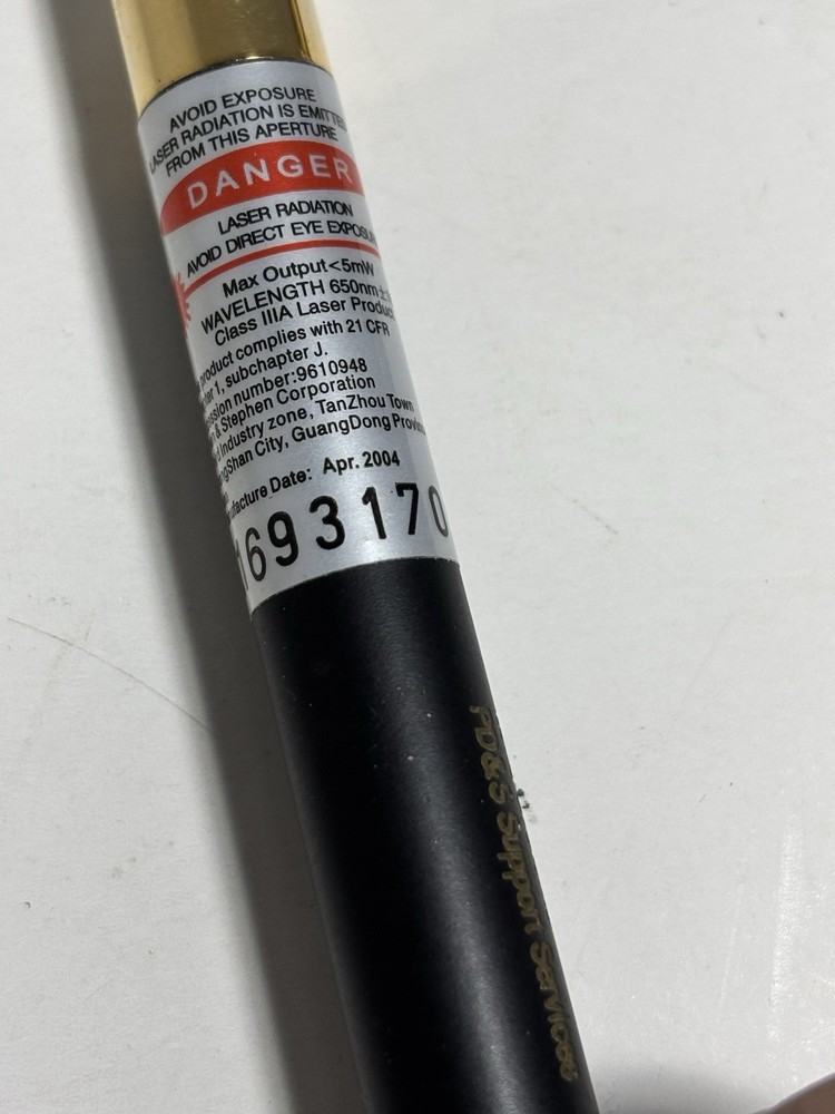 Vintage Long Red Laser Pointer Pen w/logo From General Dynamics. Working