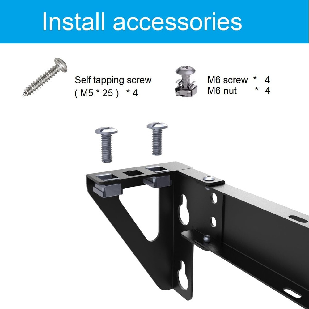 1U Vertical Wall Mount Rack - Steel Vertical Patch Panel Mounting Bracket for 19