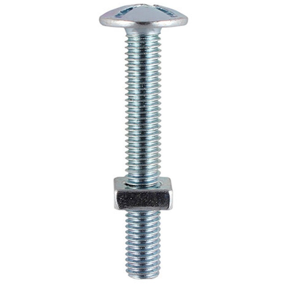 M6 Roofing Bolt & Square Nut Zinc