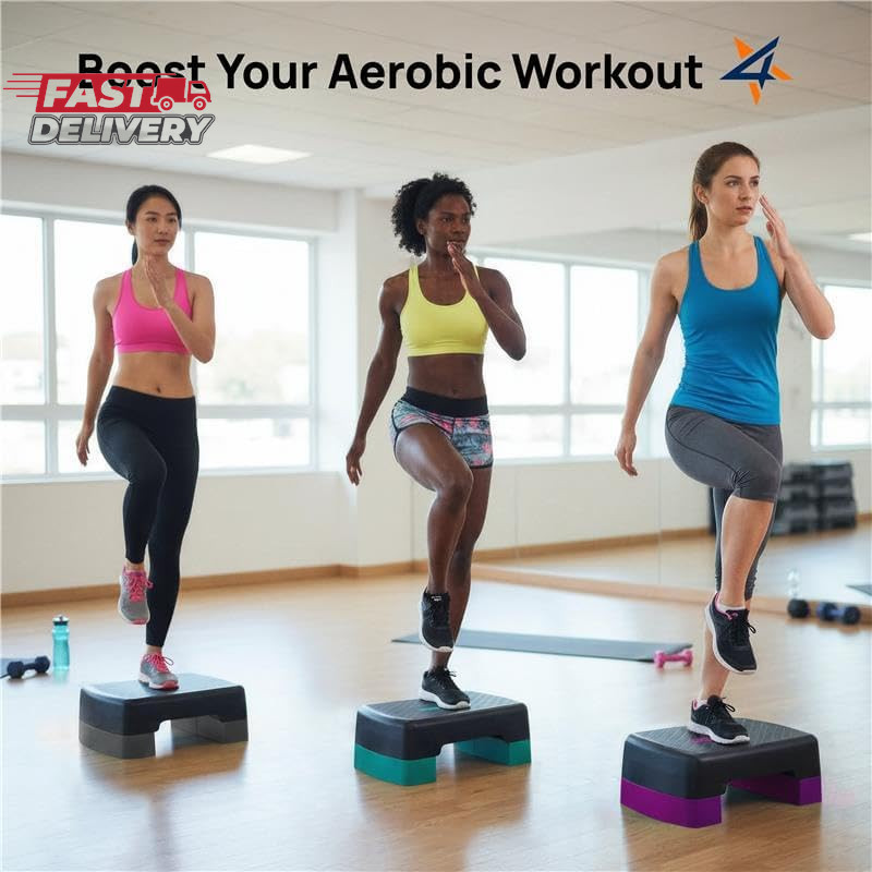 Yes4All Aerobic Exercise Step Platform, Exercise Stepper with Risers for Cardio