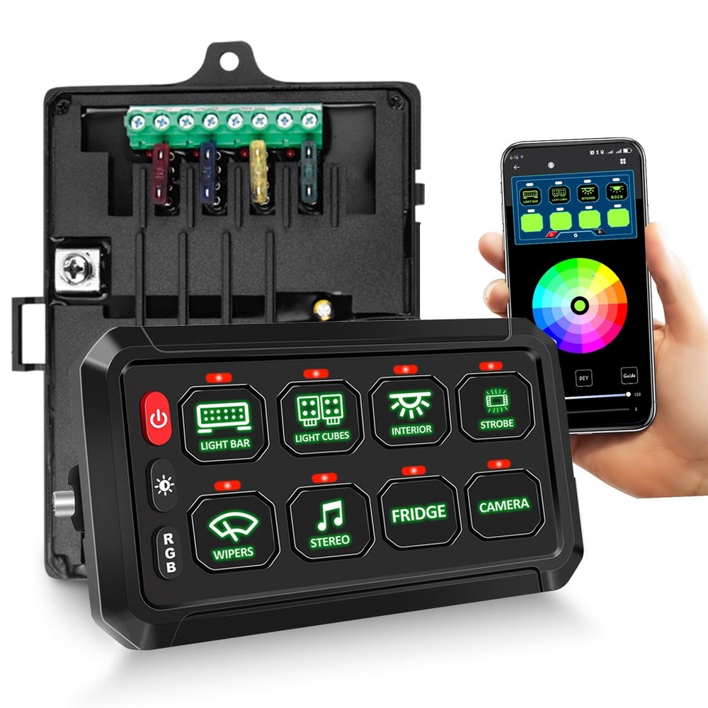Chelhead 8 Gang Switch Panel APP Control with Electronic Relays, Universal Ci...