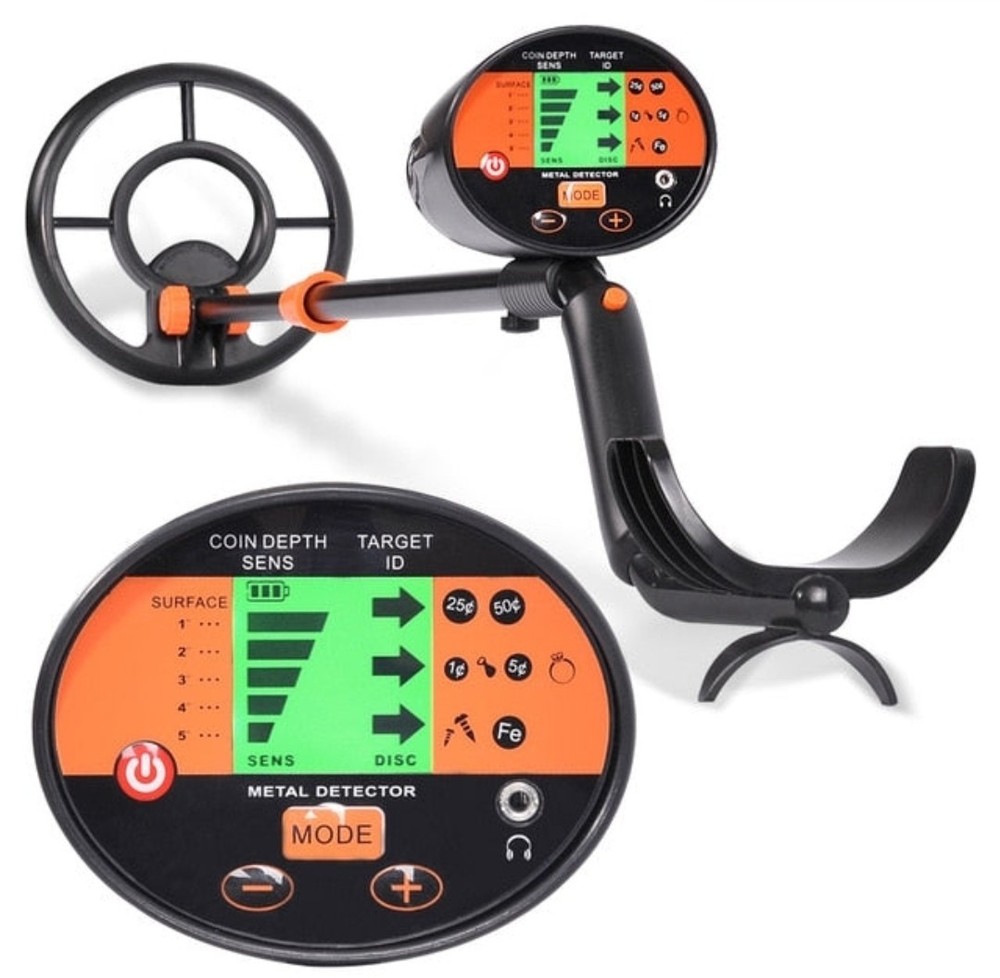 Metal Detector with Waterproof Coil, Backlight LCD Display, Adjustable Lightweig