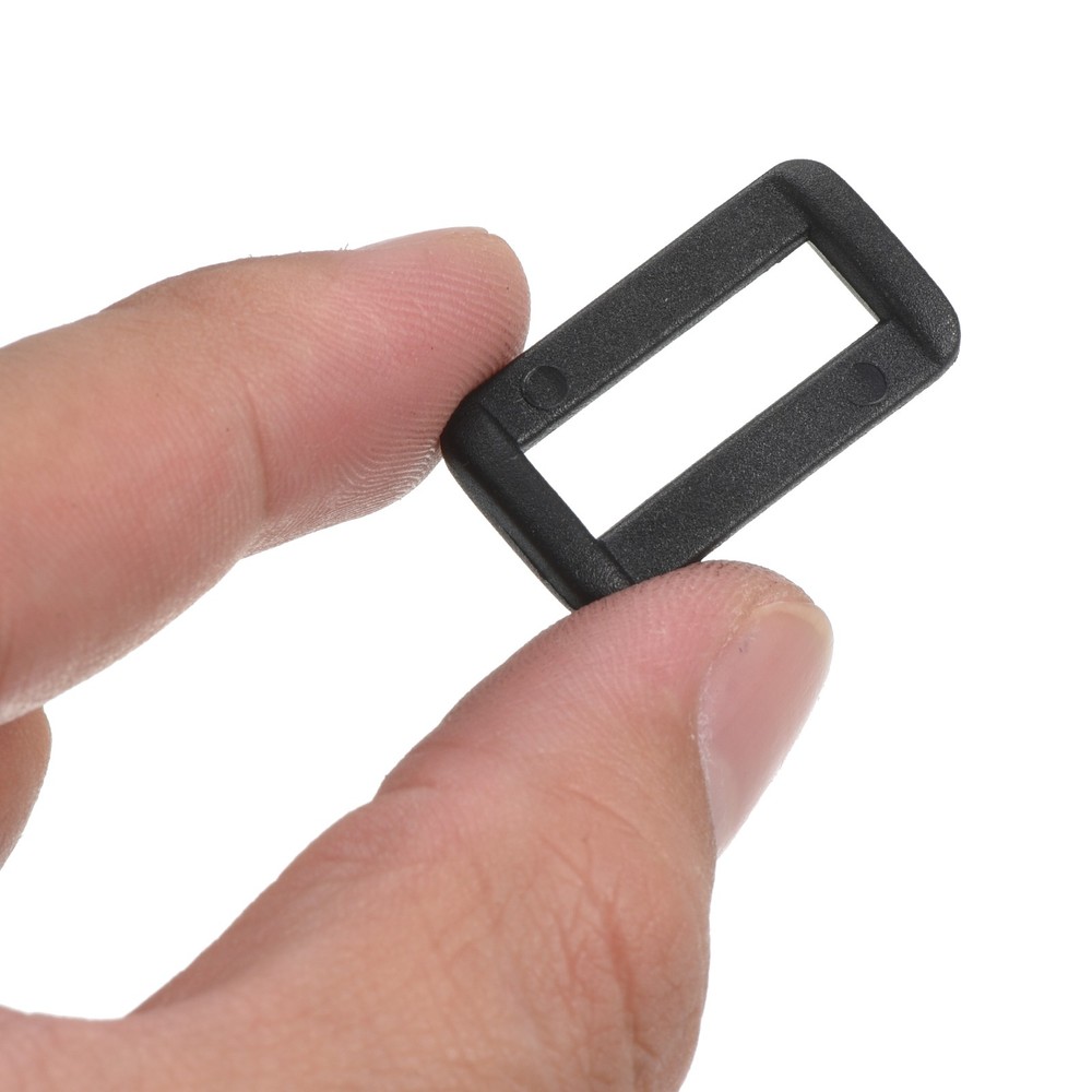 1 Inch Rectangle Buckle 50 Pack Plastic Webbing Strap Fastener Black