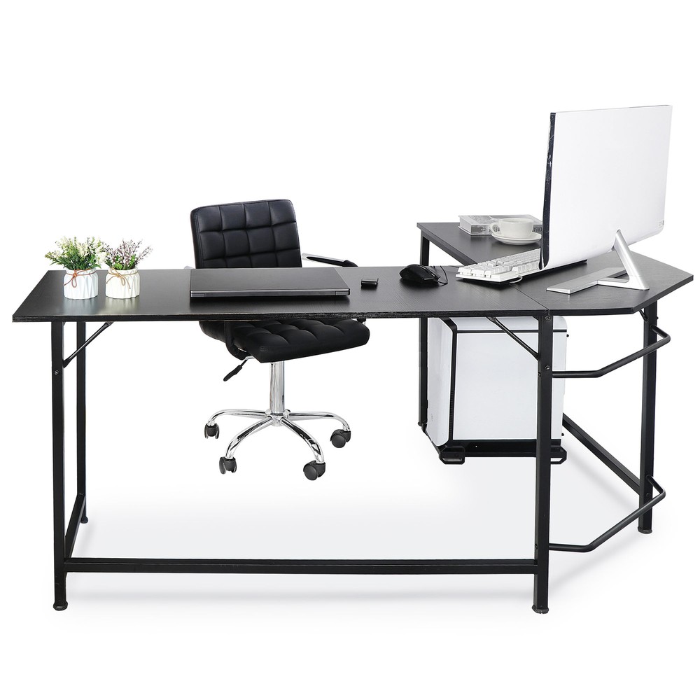 PC Laptop Study Table Workstation Home Modern L-Shaped Desk Corner Computer Desk