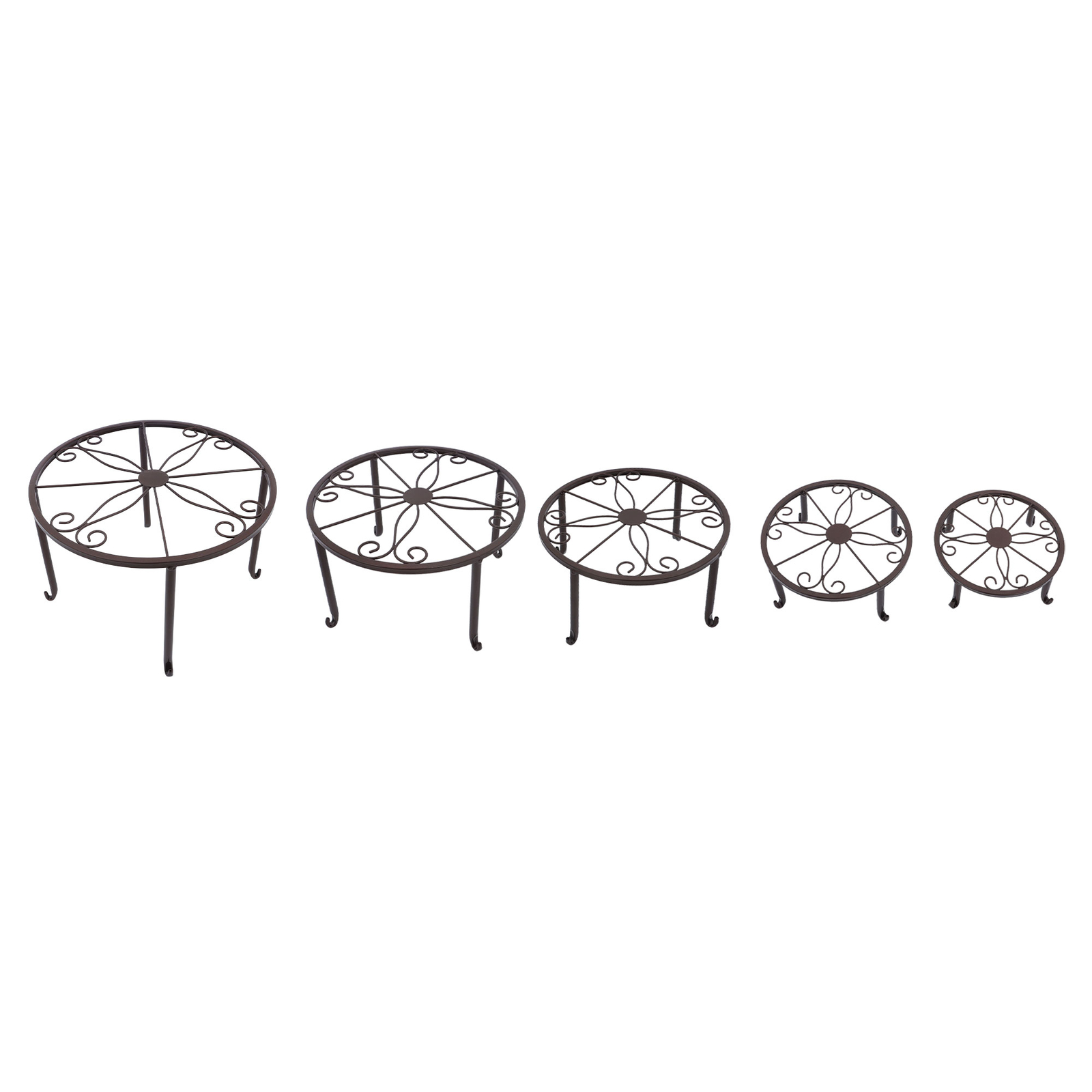 5 Pack Metal Plant Stand Heavy Duty Flower Pot Stands For Outdoor Indoor Plants