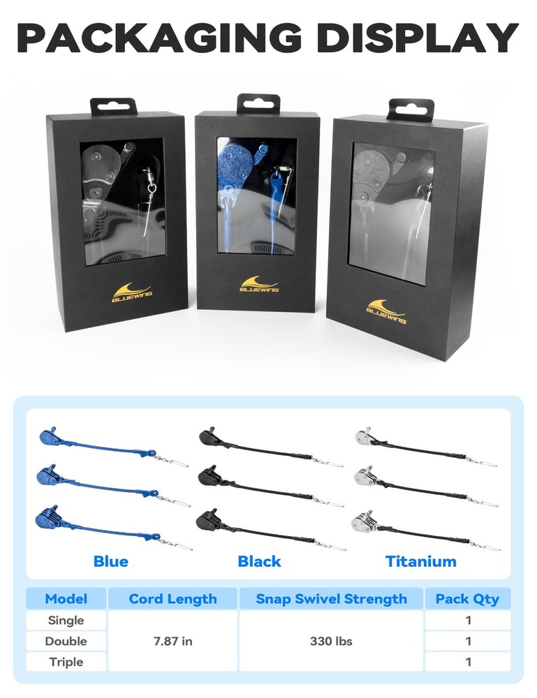 BLUEWING Self-serviceable Outrigger Line Lock Ultra Titanium Special Edition