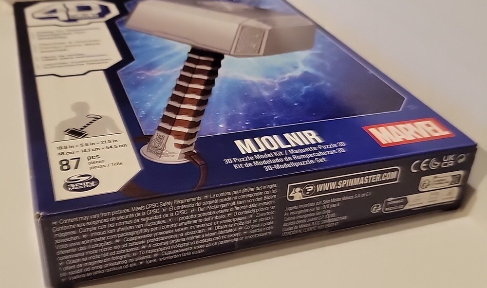 Marvel: 4D Build Thor Mjolnir Hammer 3D Puzzle Spin Master