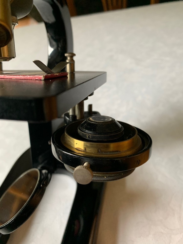 Antique C. Baker - Brass Monocular Microscope - circa 1920s, Cased