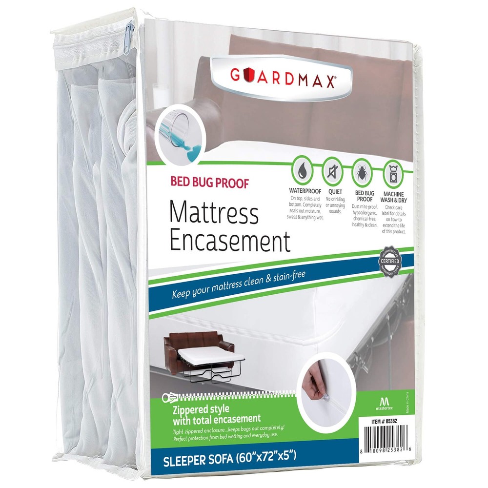 Guardmax Sleeper Sofa Mattress Protector - 100% Waterproof Zippered Encasement,