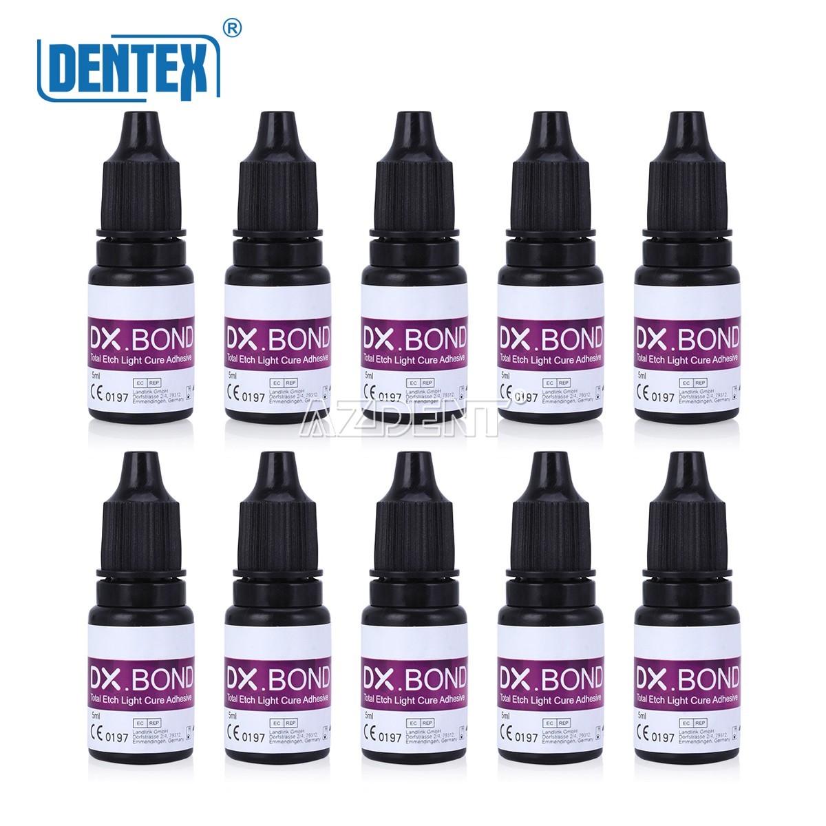 2X DENTEX Dental Light Cure Dentin Enamel Bonding Resin Adhesive ONE STEP 5 ML