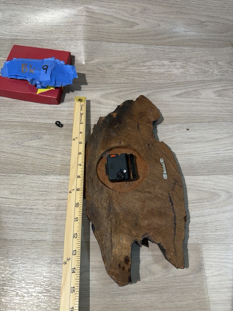 Tree Slab Clock Used Needs Mech Fair Condition