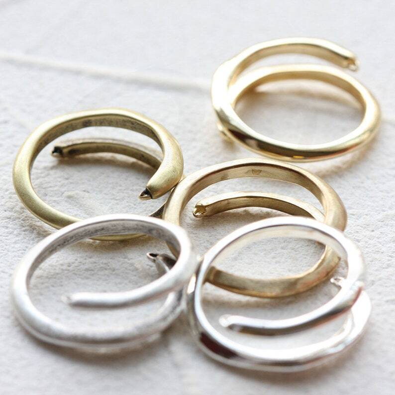 One Piece Solid Brass Bling Ring Base-Finger Ring-22mm (4739C)