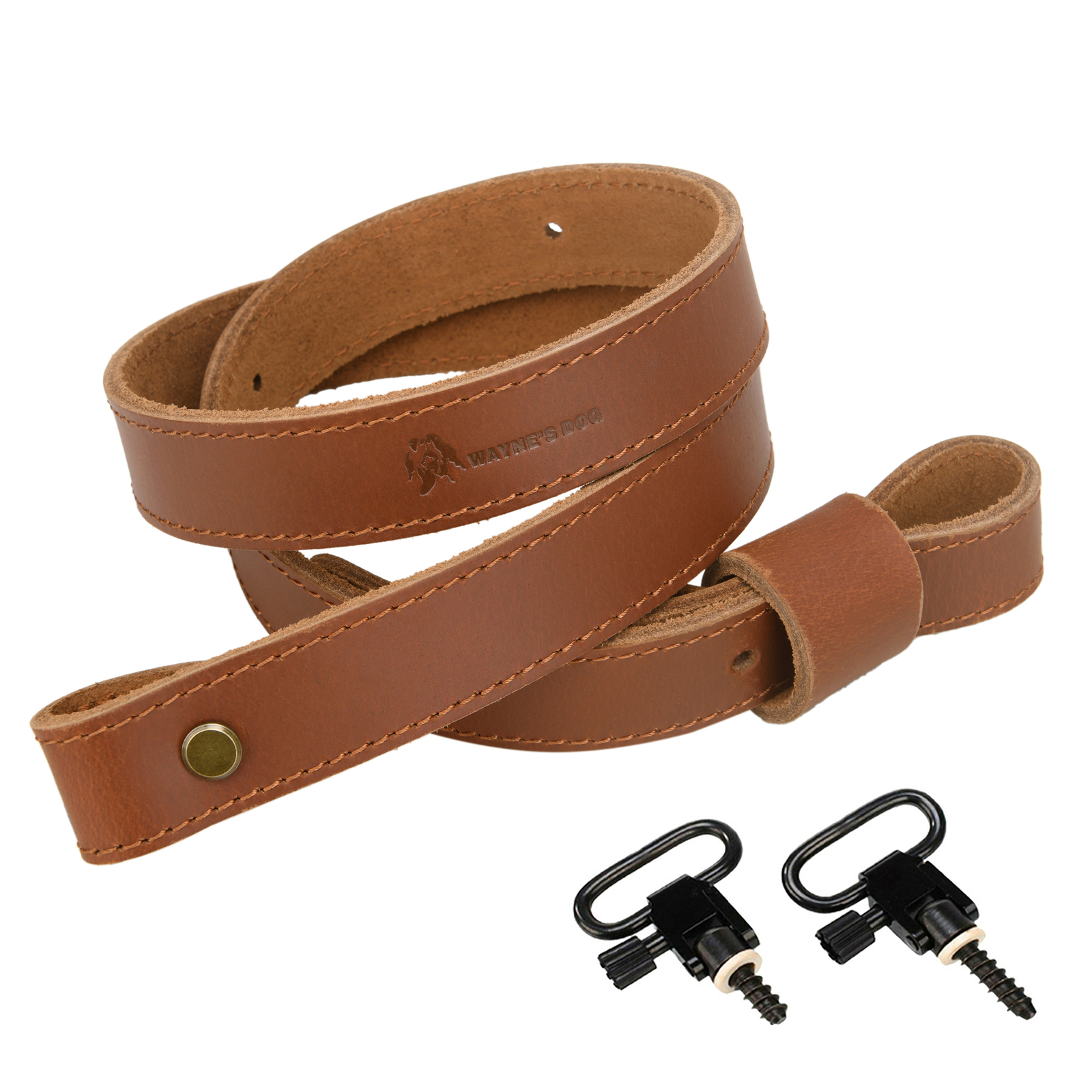 Leather Rifle Sling Shotgun Sling Strap  / Brown_Adjust Handmade with Swivels