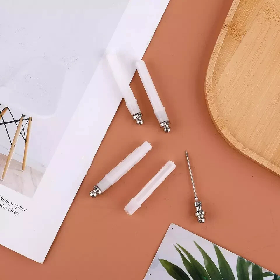 4 miniature grease injector needles, interchangeable grease gun needle tips