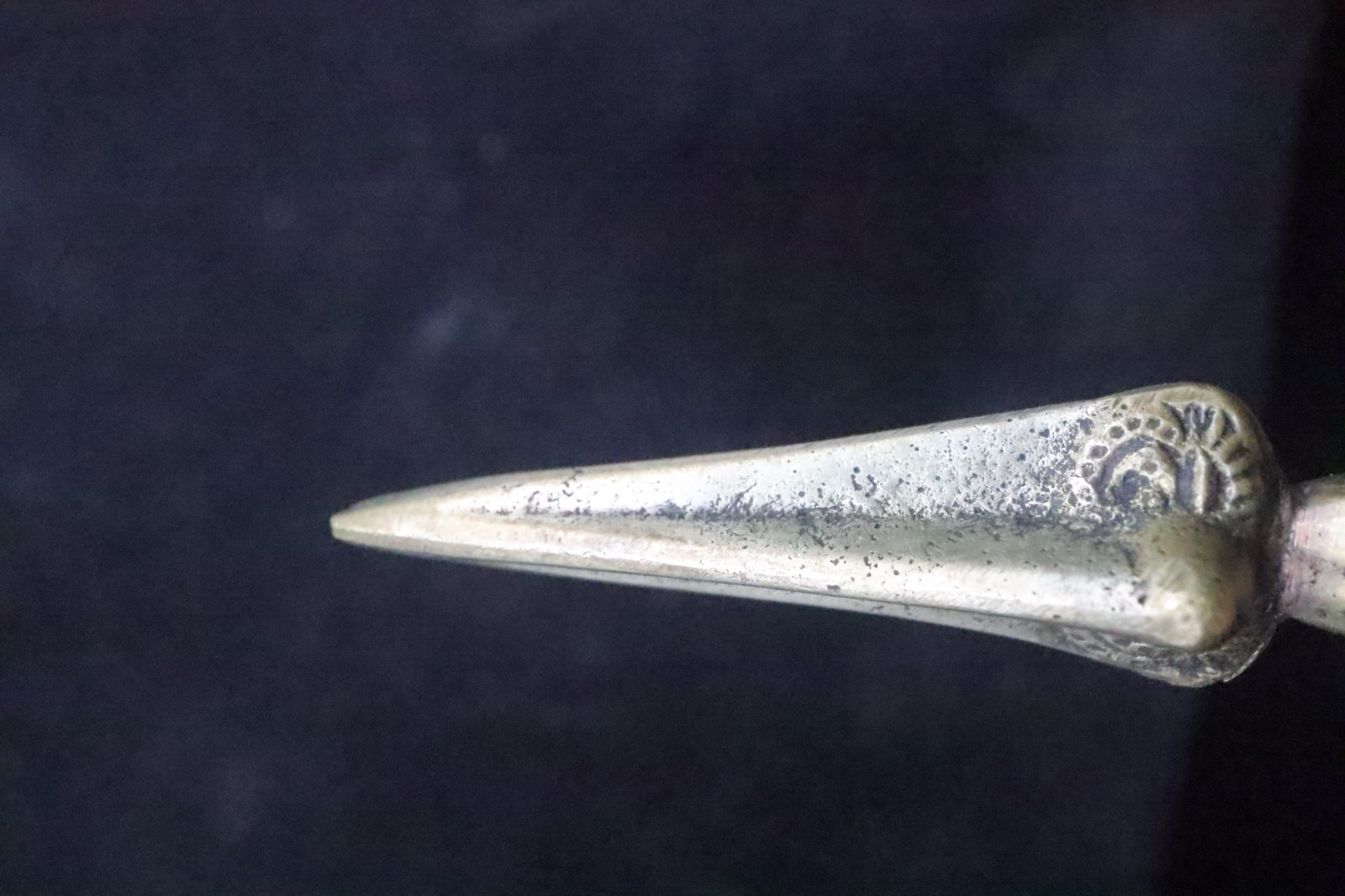 Tibetan Buddhist Tantric Ritual Stake Brass Deity Skull Torma Peg 7in