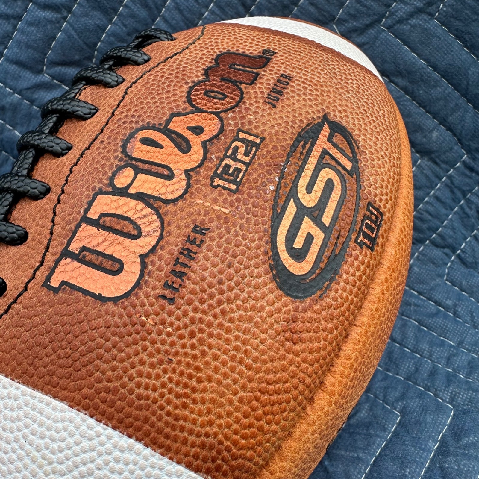 Wilson WTF1321 TDJ Junior Leather Game Brown Football GST-NEW-Made in USA!