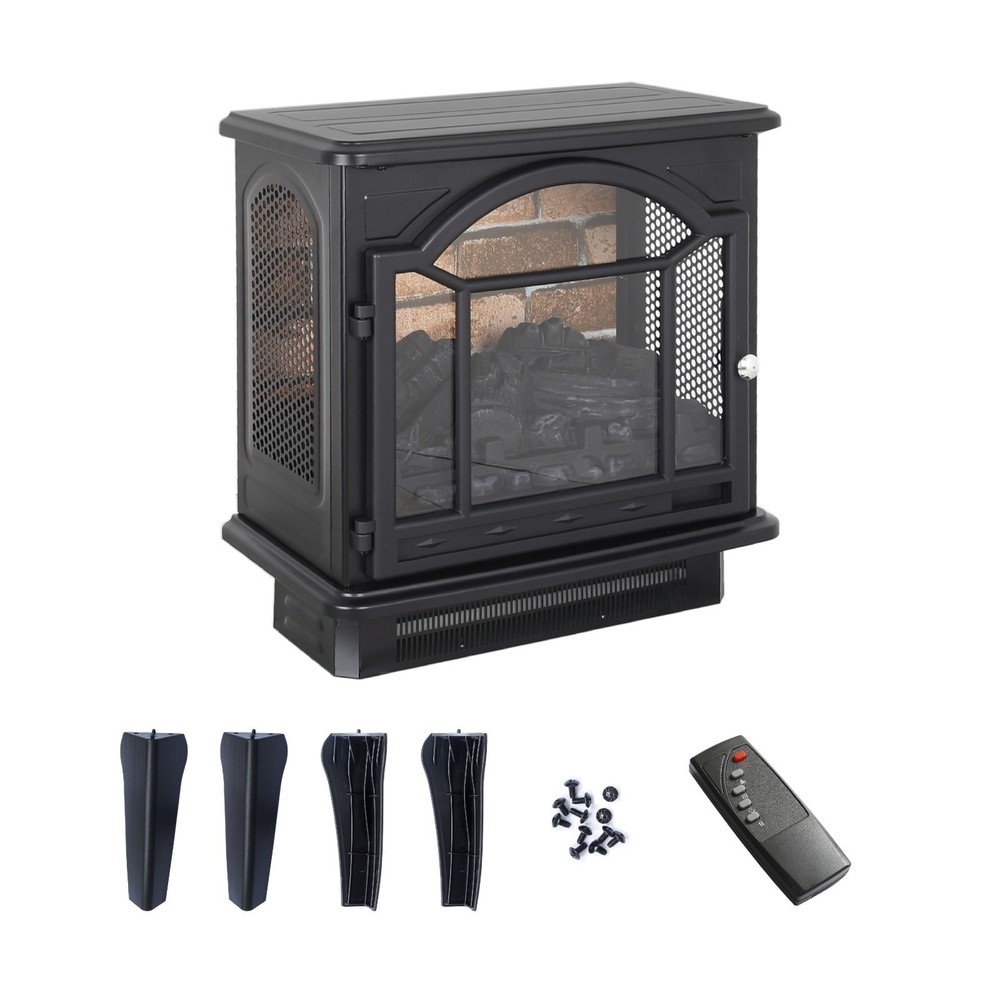 18" 3D Flame Electric Fireplace Insert Heater w/ Realistic Flame&Remote Control