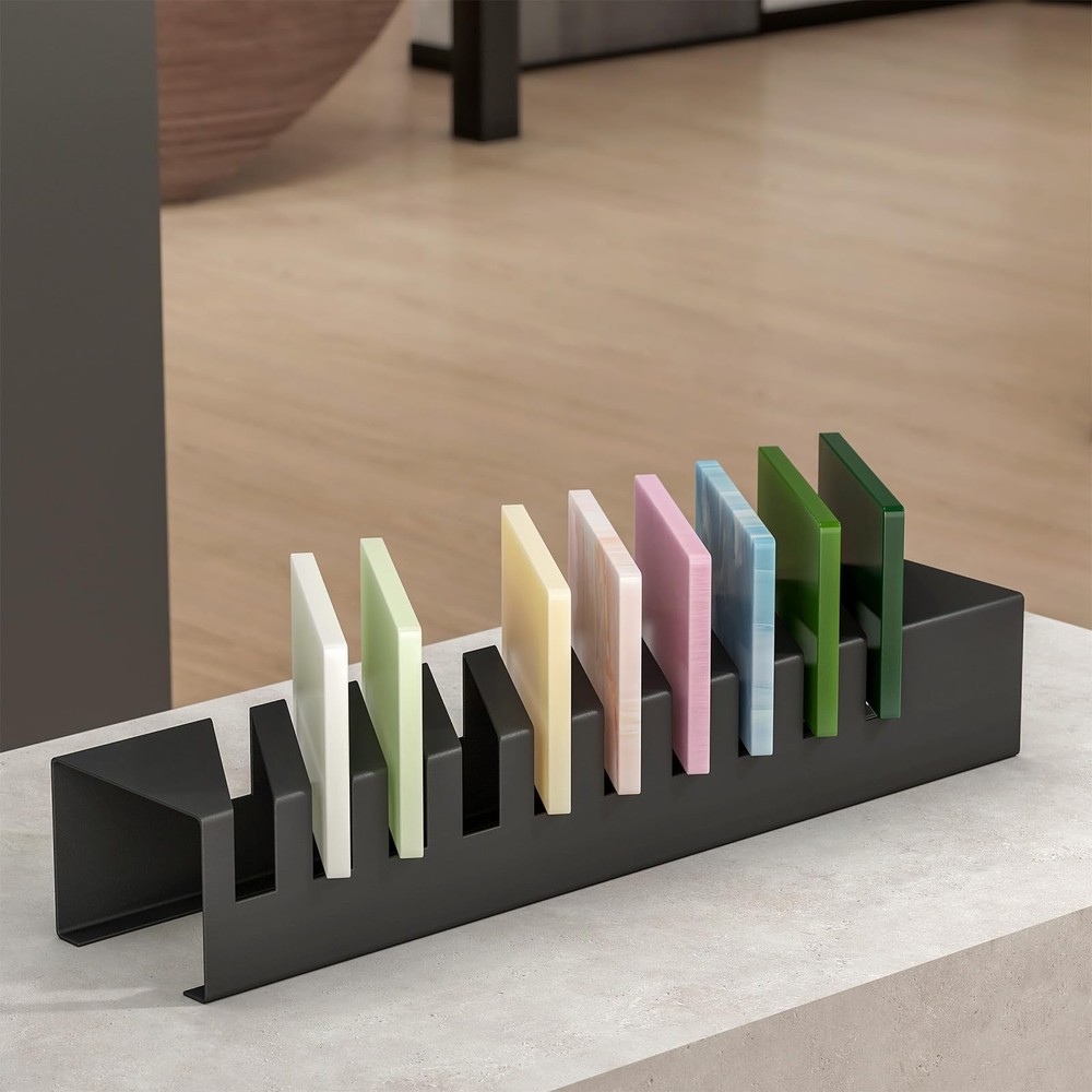 WYJREES Tile Board Display Rack, 10 Slots Tile Samples Display Stand for Retail,