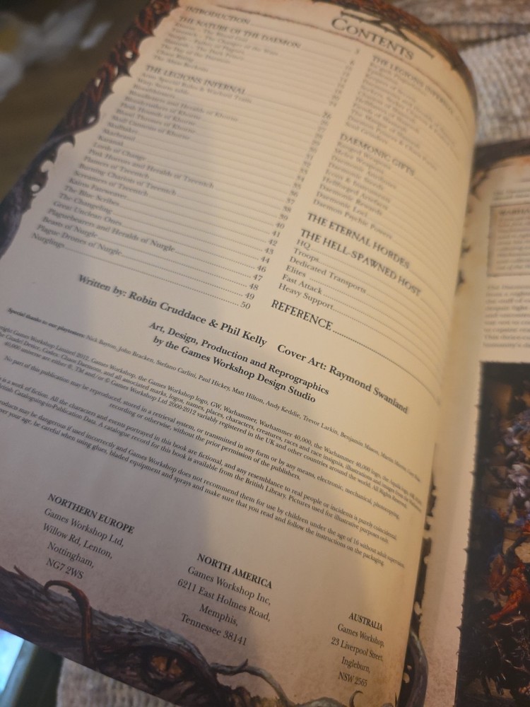 Games Workshop Warhammer 40k Chaos Daemons Rulebook Codex Hardback