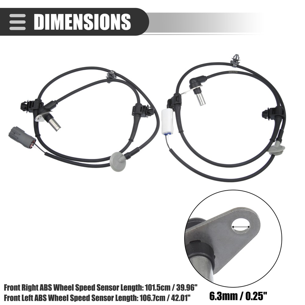 Pack (1) Front Left Right ABS Sensor for Mazda CX-7 2007-2012