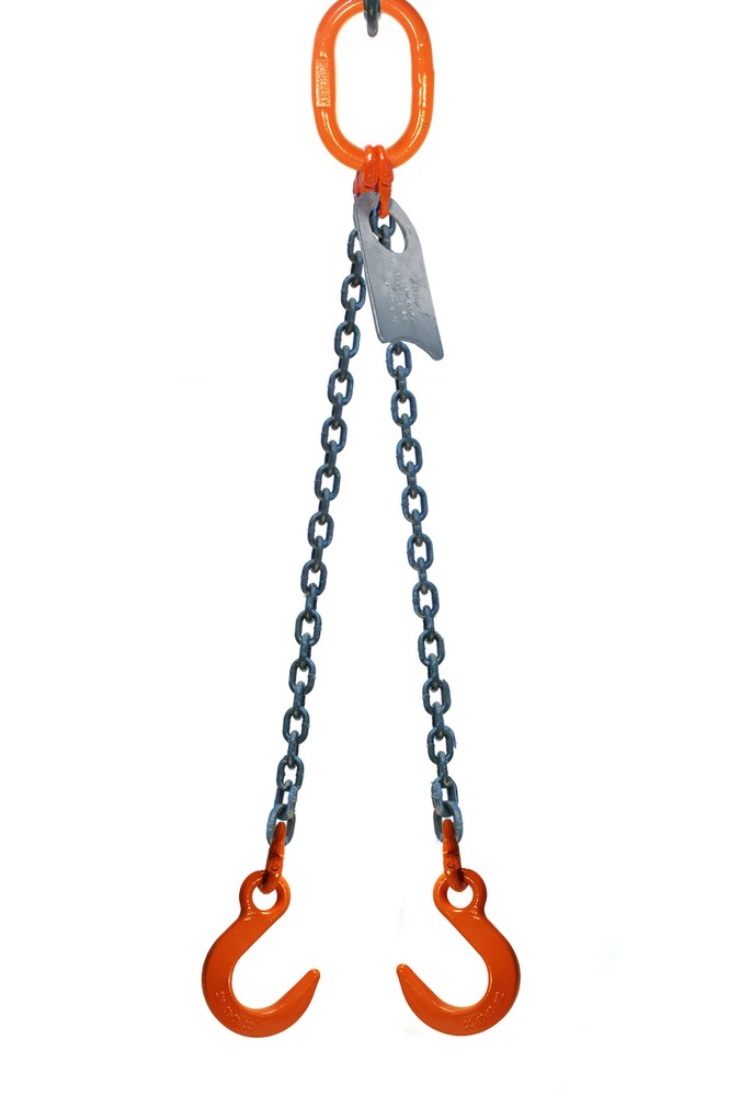 Chain Sling - 5/8" x 6' Double Leg with Foundry Hook - Grade 100