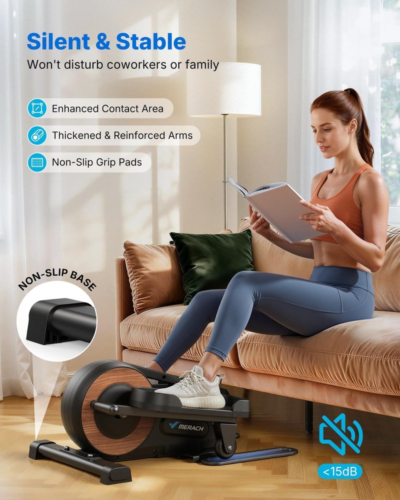 Sitting Under Desk Elliptical Machine, Leg Exerciser While Sitting for Senior...