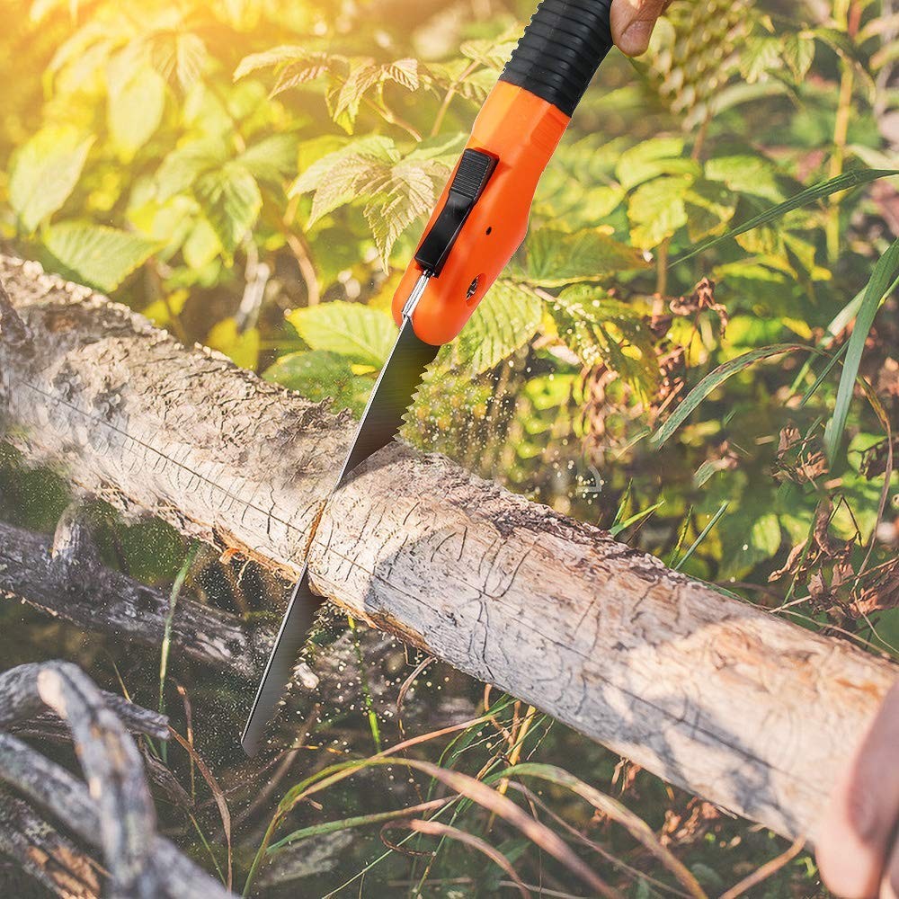 Folding Pruning Saw, Premium Hand Saw with Secure Lock Orange/Black