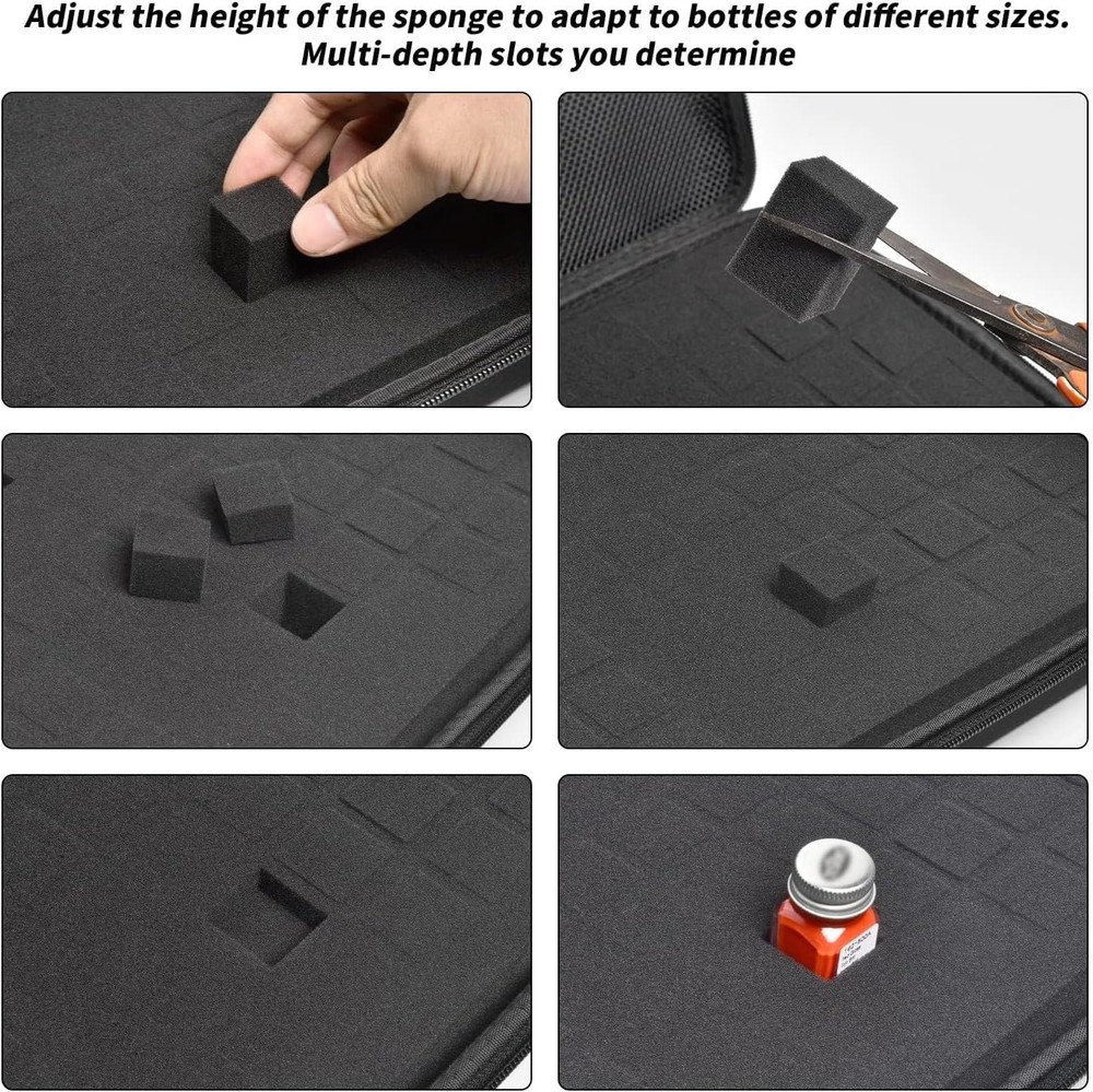 Model Paint Storage Case Compatible with Testors 69 Piece Set Black