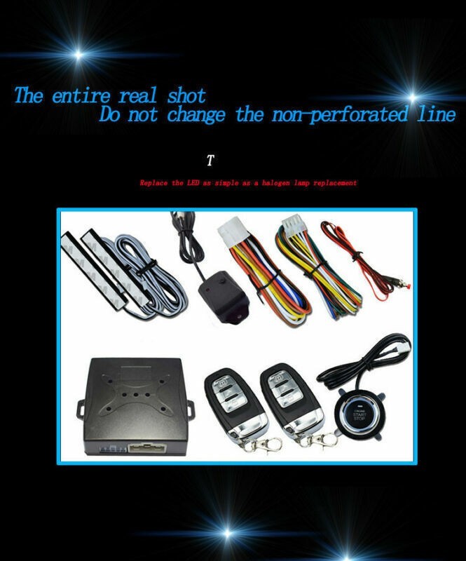 Car Security System Vibration Alarm Ignition Engine Start Push Button Remote C8