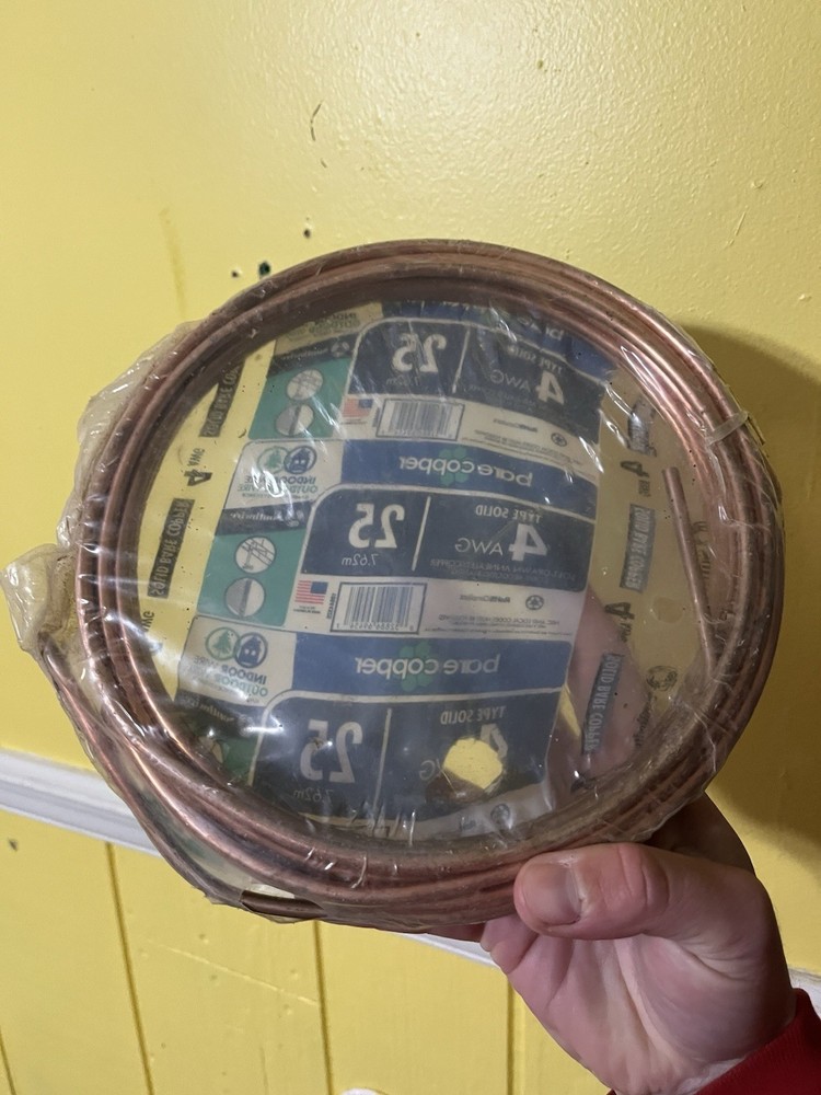 Southwire 25 ft. 4AWG Solid Bare Copper Grounding Wire Indoor/Outdoor