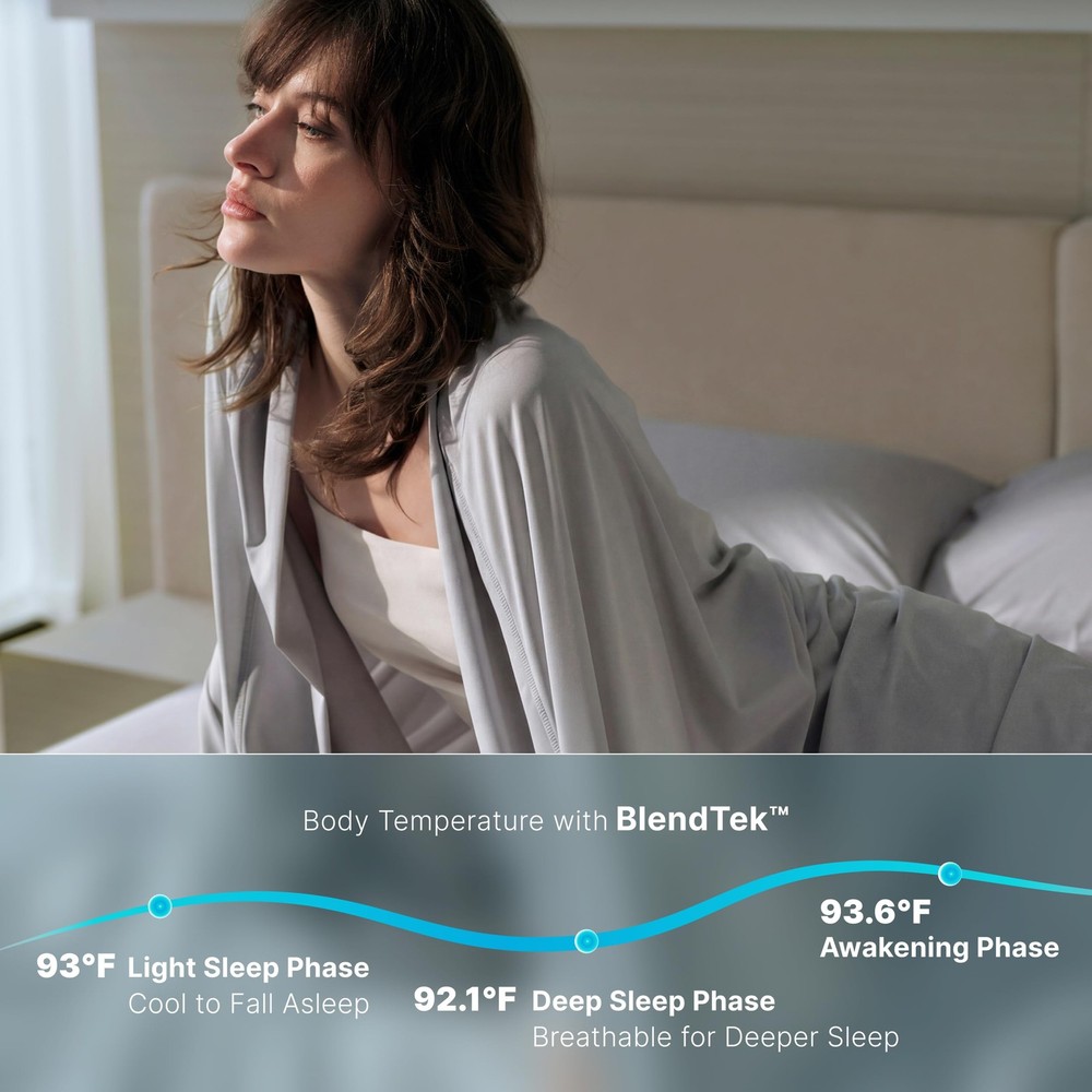 Cooling Sheets Queen Size - BlendTek Dry & Cool Technology Cooling Bed Sheets...