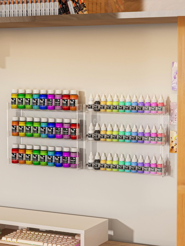 Cocheetah 3 Tier Display Rack, Clear Paint Rack Wall-Mount (No Drill),