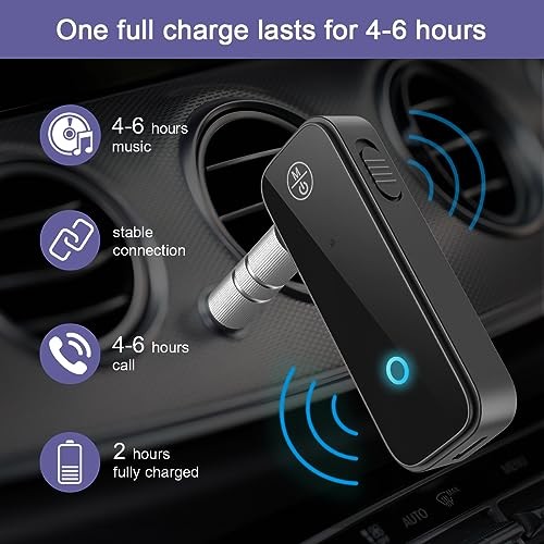 Aux Bluetooth Adapter for Car, 2 in 1 Bluetooth Transmitter&Receiver