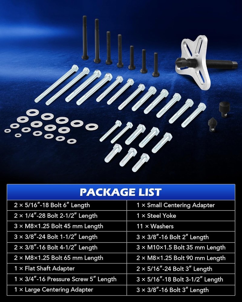 Orion Motor Tech Harmonic Balancer Puller Kit, 49pc Power Steering Pulley Puller