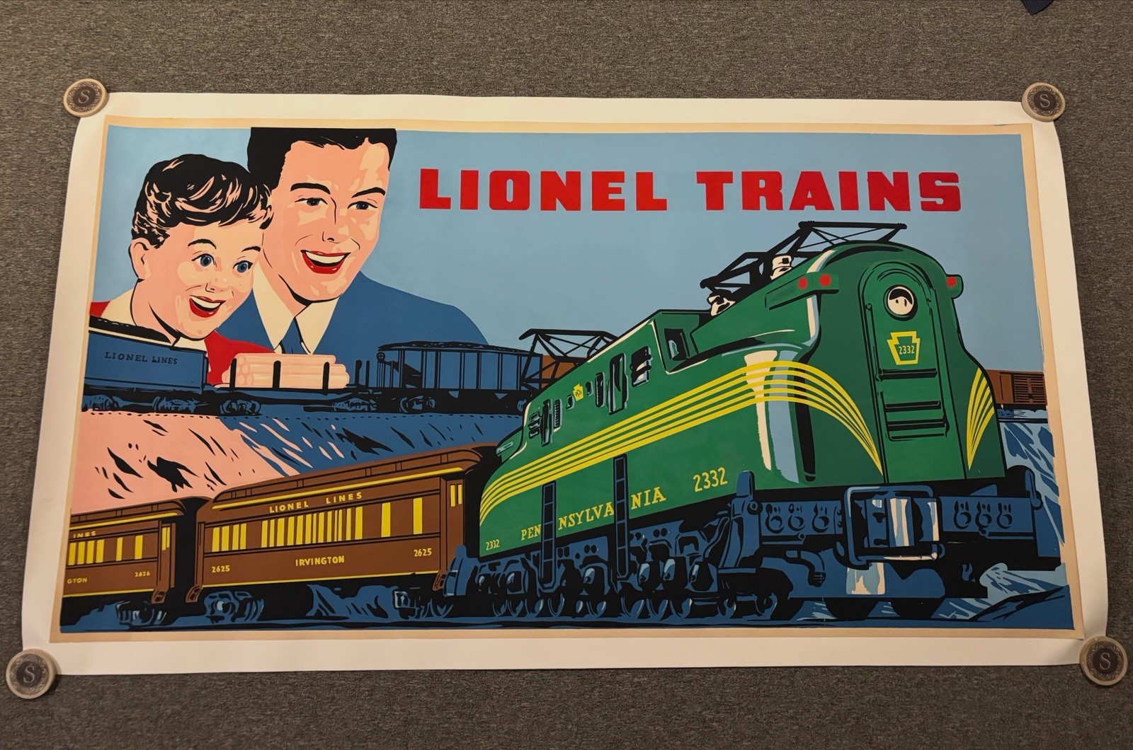 Original 1949 Lionel Deal Poster Linen Backed 46.25x86”