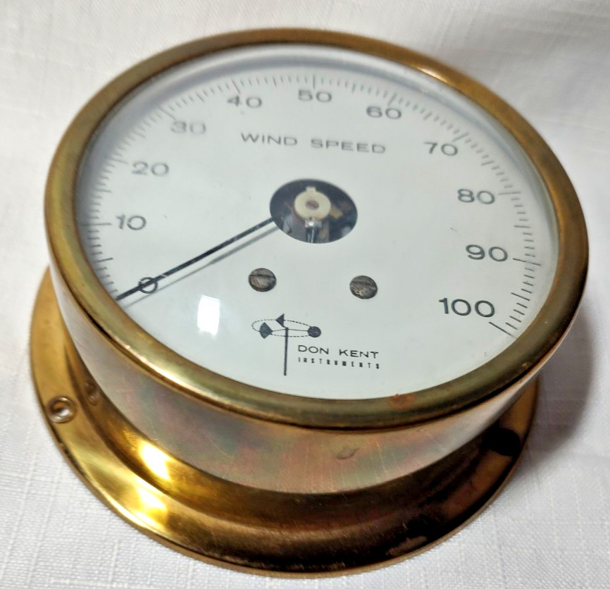 Downeaster Instruments Brass Solid Clock + Don Kent Wind Speed Guide