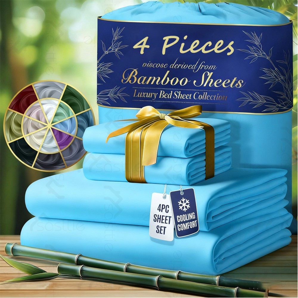 3/4Pcs Bamboo Bed Sheet Set Hotel Bedding Set-for Hot Sleeper Bedding Sheets Set
