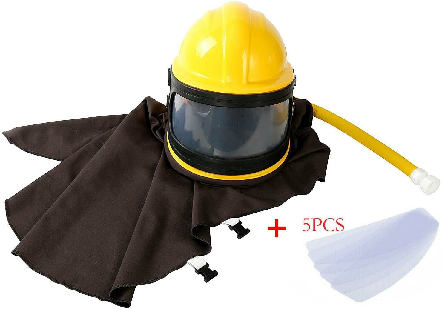 ABS Protect Safety Sandblast hood helmet for sandblasting and PVC Outside Lens