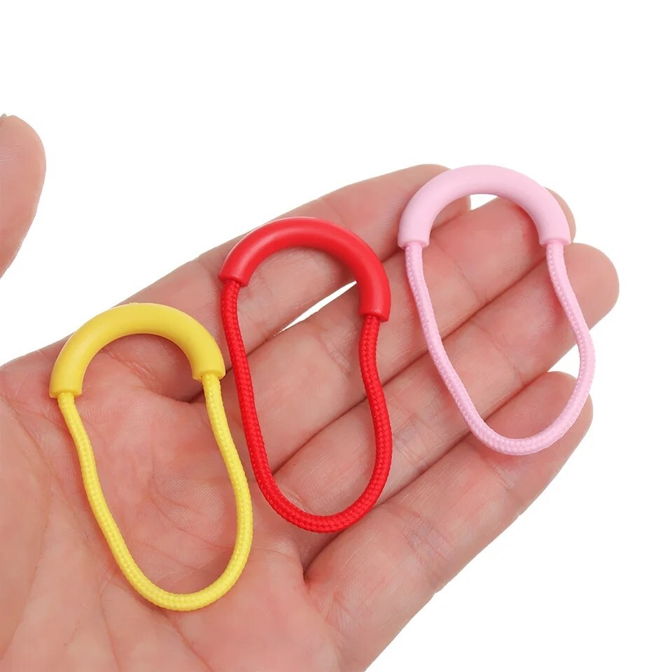3PC Zipper Pull Puller End Fit Rope Tag Replacement Clip Broken Buckle Fixer Zip
