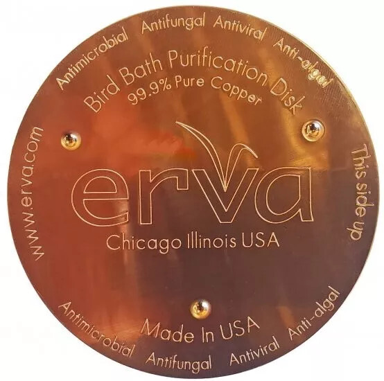 4 Erva Bird Bath Copper Purification Disk, Antimicrobial