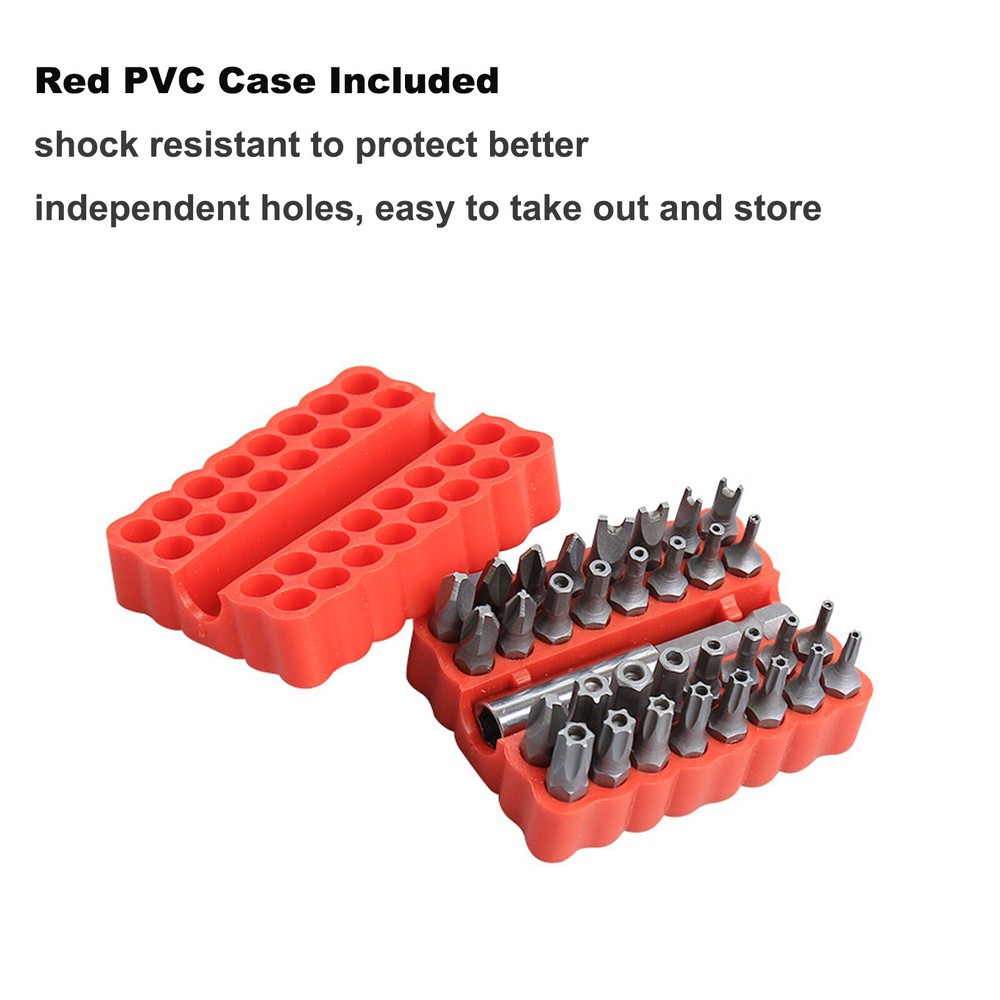 33PCS Hex Head Drill Bit Set with 1/4 Extension Bit Holder for Screwdrivers