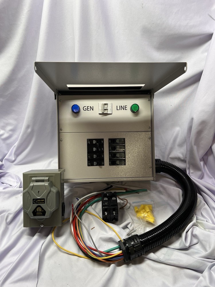 Push Button Electric Power Generator Load Center Transfer Switch 50AMP 8 Circuit