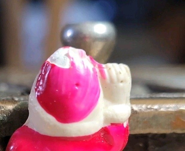 Vintage Celluloid Puffy Santa Claus No Loop Charm Prize Jewelry