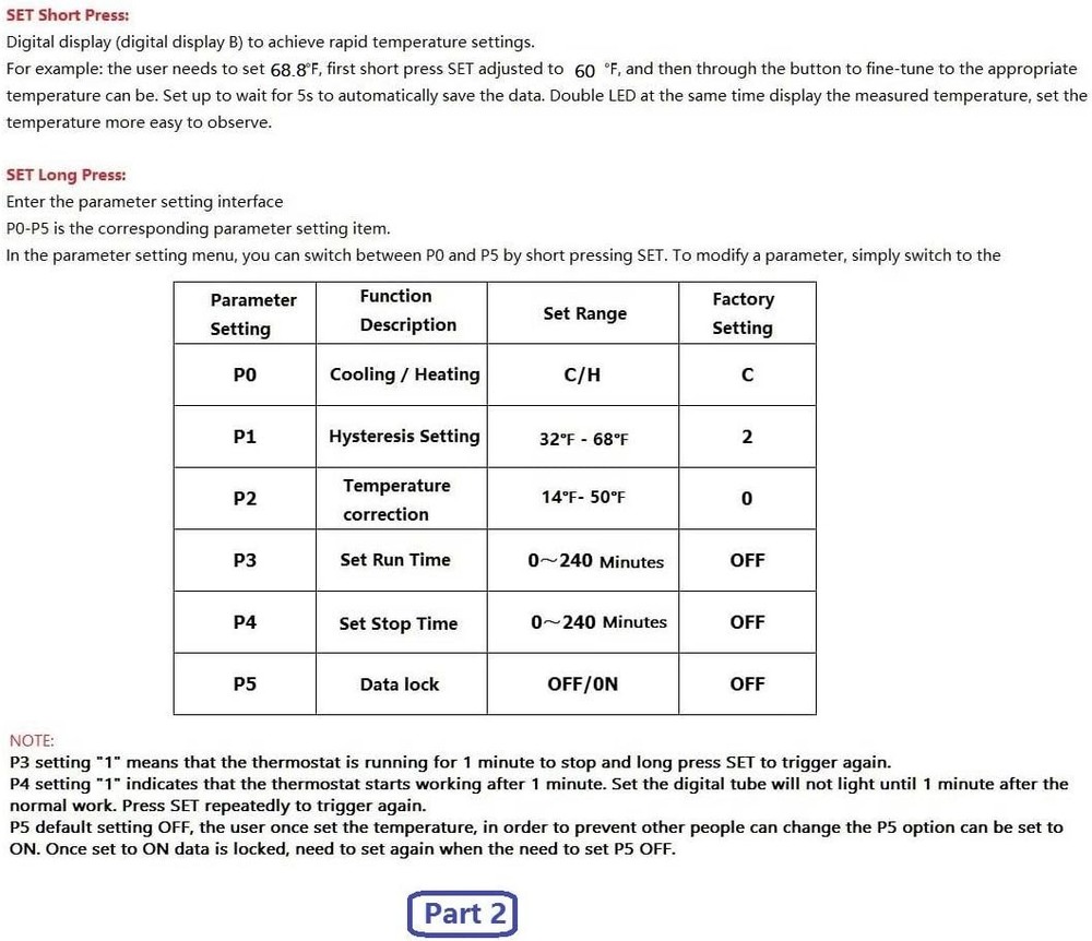 Versatile Digital Temperature Controller with Waterproof Sensor & LED Display