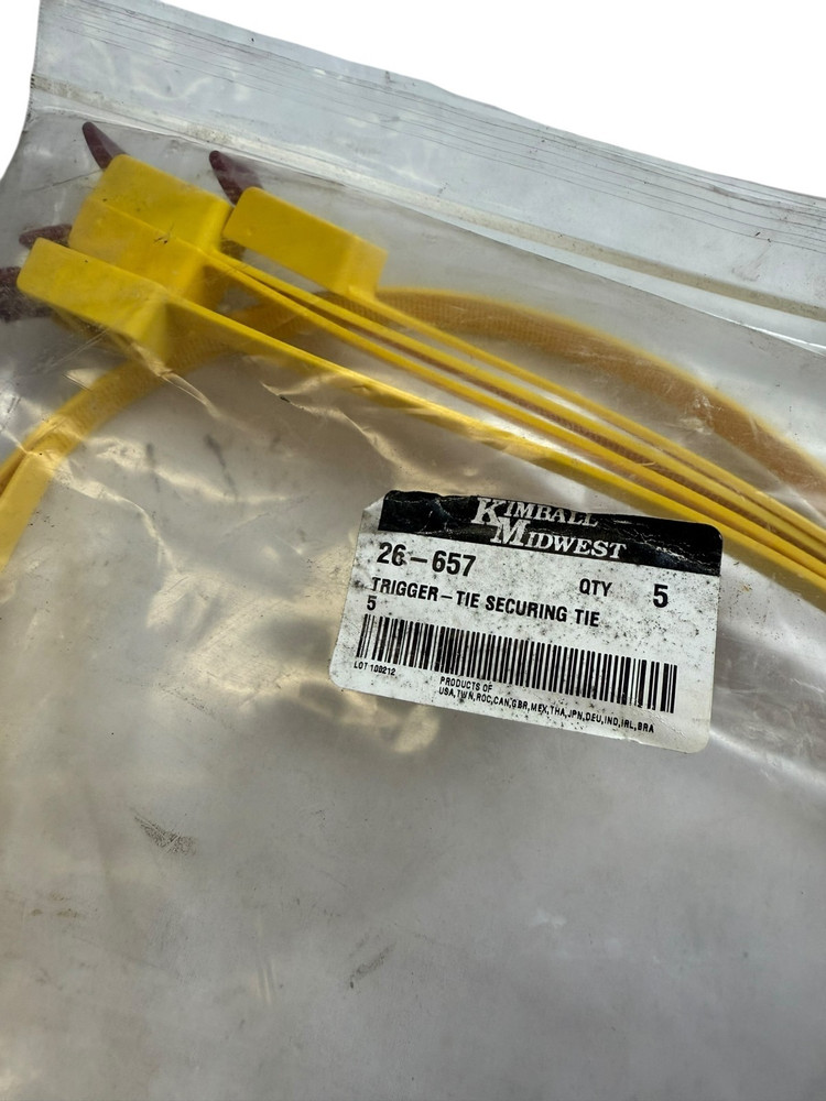 Kimball Midwest Trigger Tie Securing Tie Yellow 26-657 Qty 5