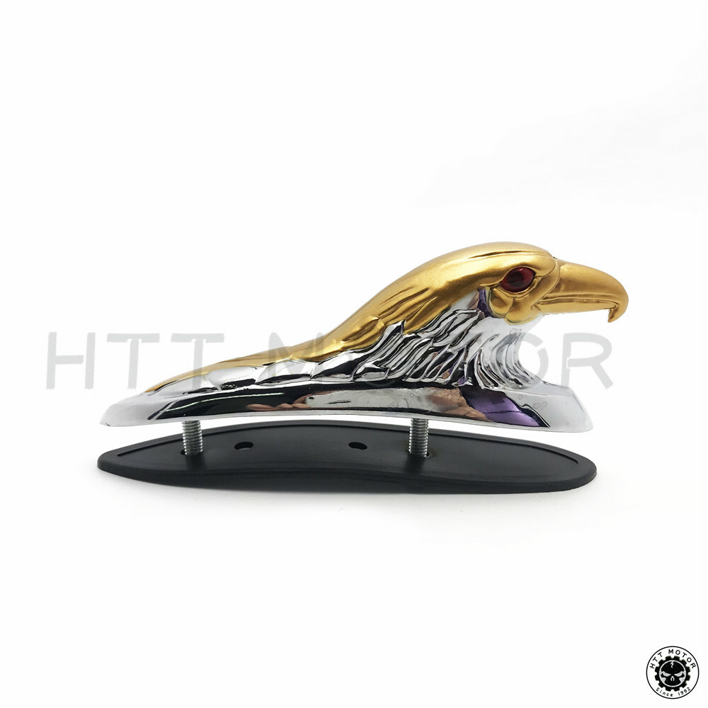 Chrome Gold Front Fender Bonnet Eagle Head with Red Eyes